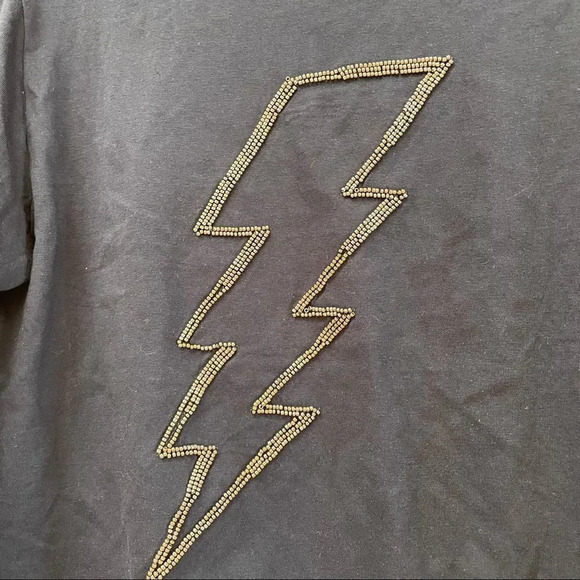 NWT Zara  kids lightning bolt long sleeve tee cotton navy - Picture 3 of 3